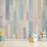 Wall murals Pastel watercolor stripes pattern.