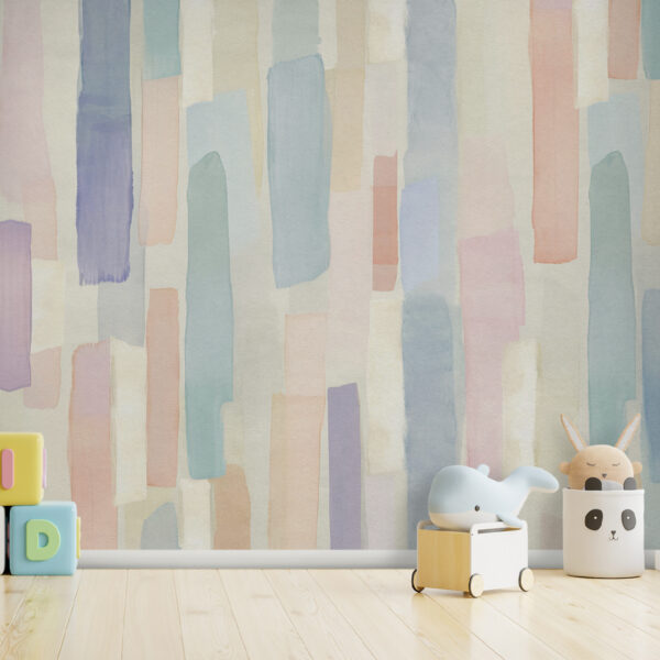 Pastel watercolor stripes pattern Wall murals Pastel watercolor stripes pattern
