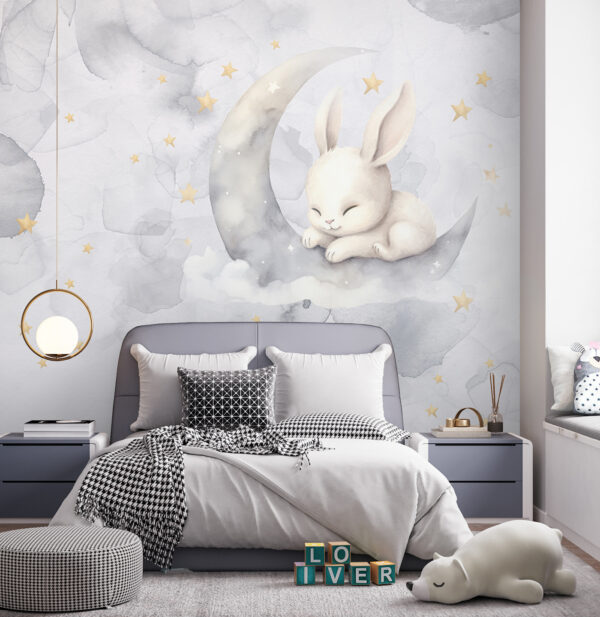 Yellow star on a white surface Wall murals Yellow star on a white surface