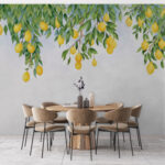 Wall murals Lemons hanging from leafy branches