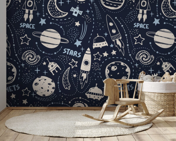 Drawing of a moon Wall murals Drawing of a moon