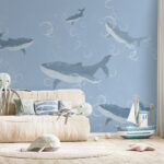 Wall murals Whale swimming in the water