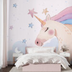 Wall murals Blue star on a white background