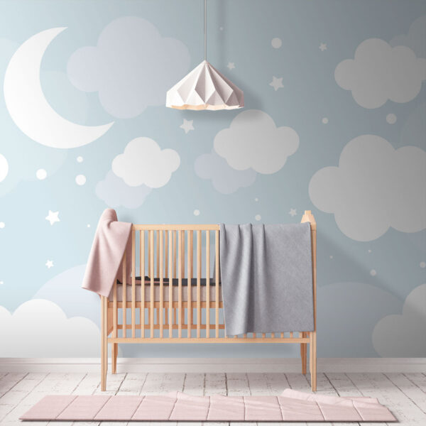 Moon and clouds in the sky Wall murals Moon and clouds in the sky