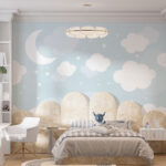 Wall mural Moon and clouds in the sky