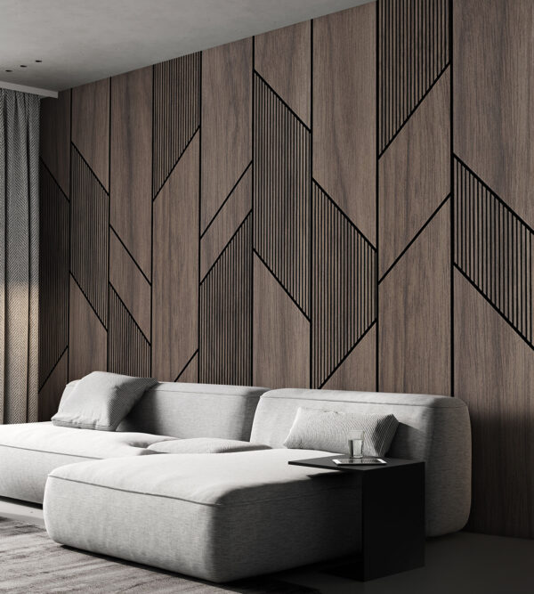 Wall murals Wall murals Geometric pattern on wood surface. (SKU: u97427)