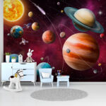 Wall murals Blue planet in space