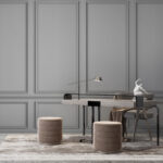 Wall murals White rectangular frame with a black border