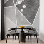 Wall murals Geometric patterns in grayscale design.