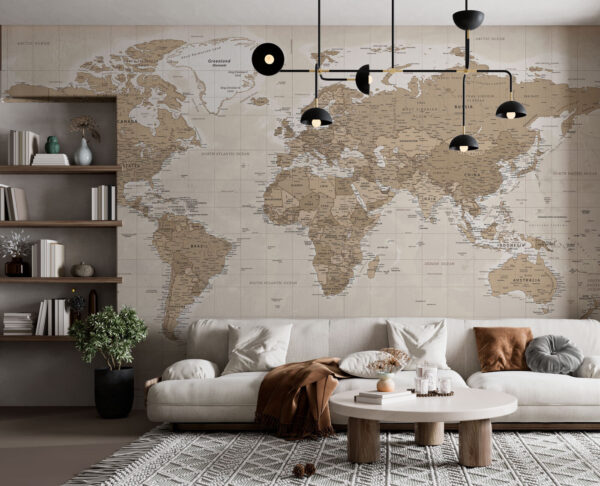 Wall murals Wall murals Map of the world (SKU: u97342)
