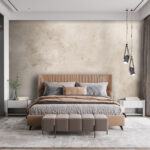 Wall murals White and brown marble