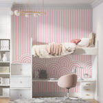 Wall murals Pink and white striped pattern