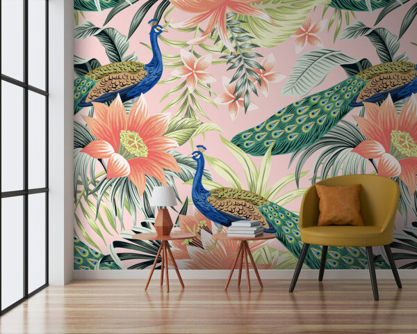 Wall murals Colorful bird with feathers (SKU: u97122) Wall murals Wall murals Colorful bird with feathers (SKU: u97122)
