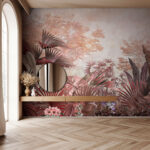 Wall murals Tropical foliage with muted colors.