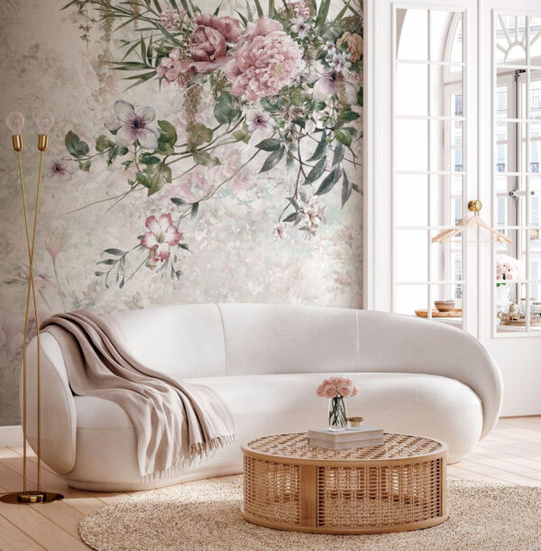 Pastel floral pattern, elegant design Wall murals Pastel floral pattern, elegant design