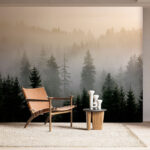 Wall murals Group of trees in the fog