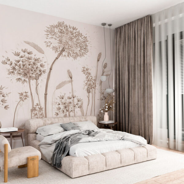 Drawing of a plant Wall murals Drawing of a plant