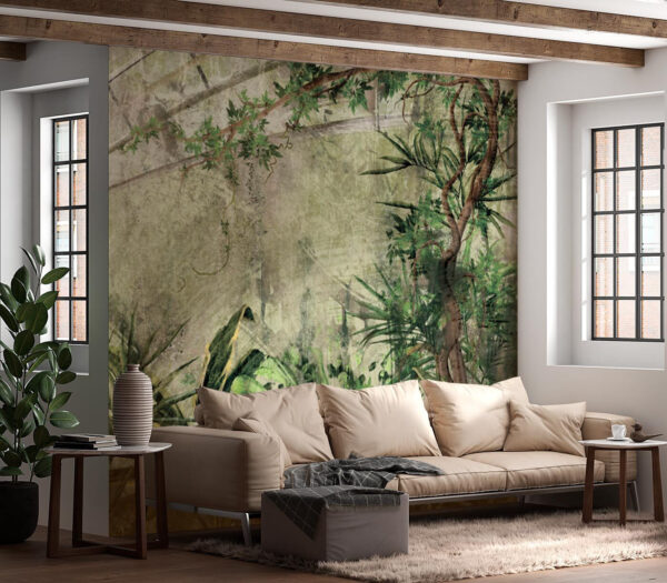 Lush greenhouse filled with tropical plants Wall murals Lush greenhouse filled with tropical plants