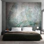 Wall murals Vintage leaves with geometric pattern.