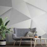 Wall murals White rectangular object with a shadow