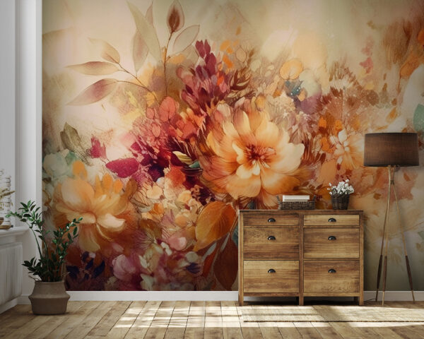 Floral fantasy in soft hues Wall murals Floral fantasy in soft hues
