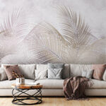 Wall murals Delicate palms in soft hues.