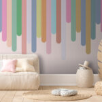 Wall murals Colorful lines descending from above.