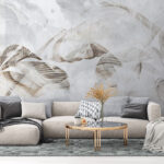 Wall murals Abstract leaves with gentle shading.