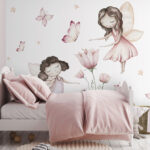 Wall murals Fairies dance among the blossoms.