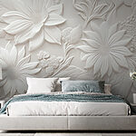 Wall murals Intricate floral embossed relief design