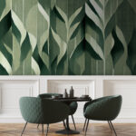 Wall murals Abstract green leaves pattern design.