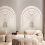 Wall murals White hallway with columns