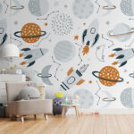 Wall murals White circle with stars on it