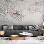 Wall murals Elegant palm leaves in soft hues.