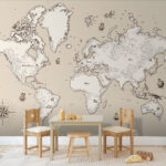 Wall murals Map of south america with mountains