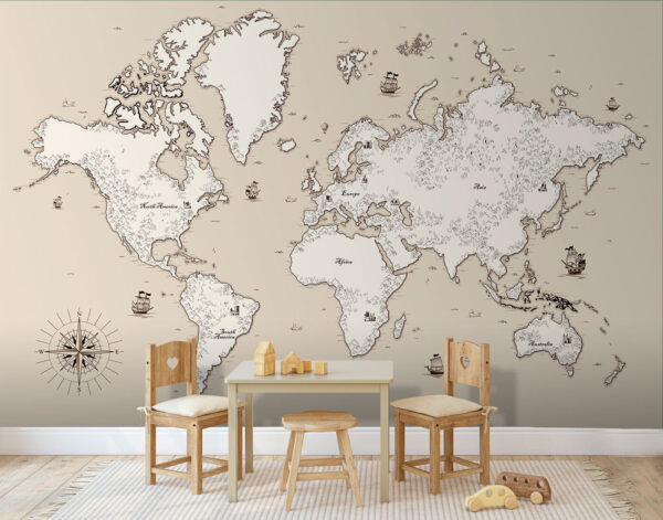 Map of south america with mountains Wall murals Map of south america with mountains