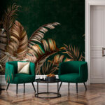 Wall murals Tropical leaves on elegant backdrop