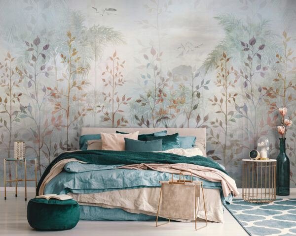 Nature’s pastel dreamscape in mist Wall murals Nature’s pastel dreamscape in mist