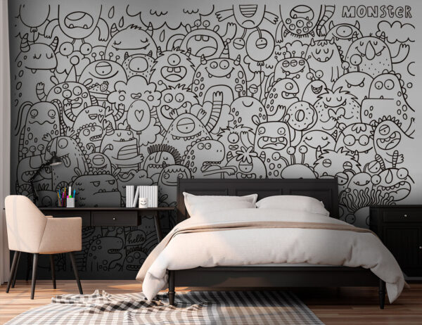 Wall murals Black line drawing of a face (SKU: u96393) Wall murals Wall murals Black line drawing of a face (SKU: u96393)