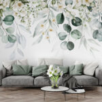 Wall murals Elegant foliage and floral arrangement
