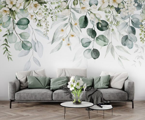 Elegant foliage and floral arrangement Wall murals Elegant foliage and floral arrangement