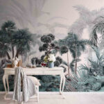 Wall murals Tropical paradise with lush greenery.