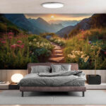 Wall murals Mountain trail at sunrise, serene beauty