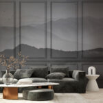 Wall murals White rectangular frame with smoke coming out of it