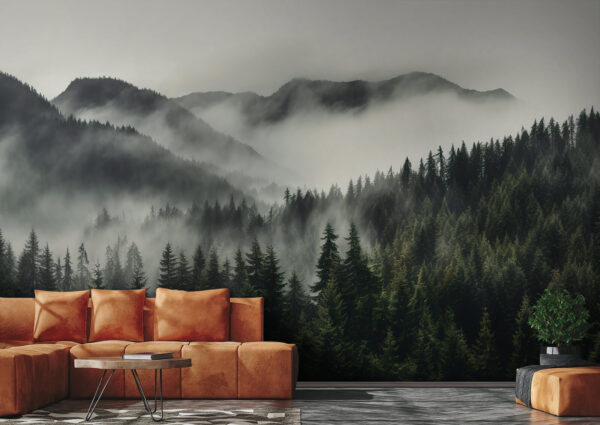 Group of trees in a forest Wall murals Group of trees in a forest