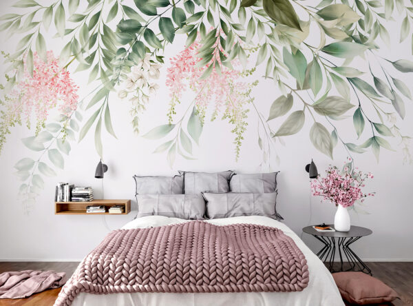 Elegant floral design with pastel hues Wall murals Elegant floral design with pastel hues