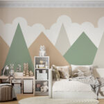 Wall murals Colorful triangle shapes on a white background