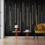 Wall murals Black and white striped background