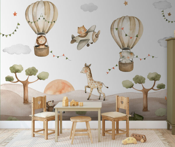 Monkey riding a zebra Wall murals Monkey riding a zebra