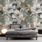 Wall murals Delicate flowers with artistic flair